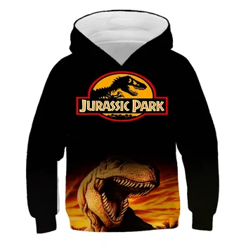 Jauna Jurassic Park Dinozauru 3D drukāts pelēkā vārna modes Puloveri Dzīvnieku Hoodies Jautri, sporta krekli bērniem zēni un meitenes