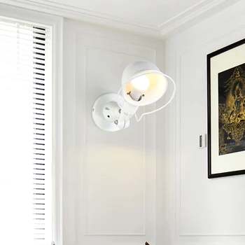Ziemeļu sienas lampas radošā viesistaba laternas nozares vēja bagāžnieka šūpuļkrēsls roku pētījumā teikts, koridora, guļamistabas gultas lampa