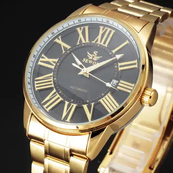 SEWOR Luksusa Pulksteņi Vīriešu Pulksteņi Luksusa Zelta Automātiskā Mechainical Pulksteņi Vīriešu Klasiskās Cilvēks Skatīties relogio masculino montre homme