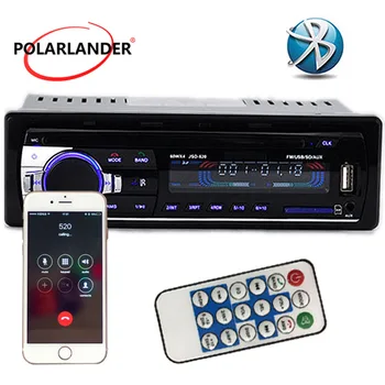 Polarlander Autoradio Bluetooth Automašīnas Stereo Radio FM Aux Ieeja SD Uztvērējs USB 12V In-dash 1 din Auto MP3, Multimedia Player