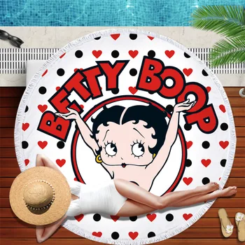 Betty Boop Kārta Pludmales Dvieli Pieaugušajiem Jauki Microfiber Dvieļi Serviette de plage Toalla Segu Pušķi Gobelēns Pludmales Paklājiņš