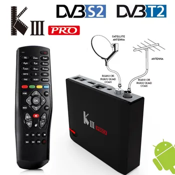 MECOOL KIII PRO Amlogic S912 Android TV Box 3GB 16GB DVB-S2, DVB-T2, DVB-C Dekoderi + KI PRO KII PRO TV KASTĒ Amlogic S905D 2G 16.G