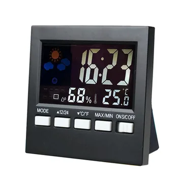 LCD Digitālo Termometru, Higrometru, Iekštelpu Elektroniskā Temperatūras un Mitruma Mērītājs, Pulkstenis, Laika Stacijas WXV Pārdošana
