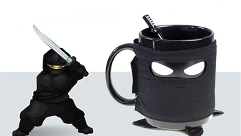Radošā Japāņu samuraju Krūze,Melna Maska Keramikas krūze Ar Karoti Zobenu Kafijas Piena Tējas Krūzes Piena, Kafijas, Tējas Krūzes Tases