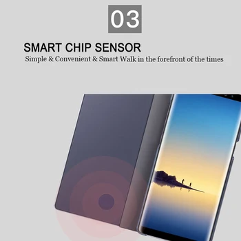 Smart Mirror Lietu Vāku Skaidru Priekšstatu Par Samsung Galaxy S8 Plus S6 S7 Malas Smart Soma Case For Samsung Note 8 9 5 S9 Plus Mikroshēmu Lietā