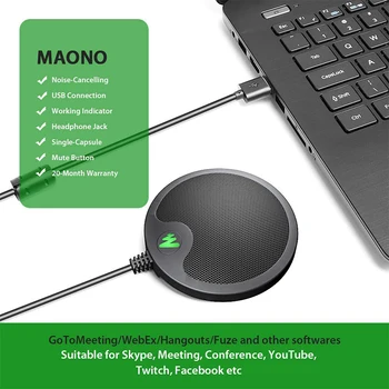 MAONO BM10 USB Konferences Robežas Mikrofons Plug & Play PC Mic Izkliedētā Kondensatoru Microfono Spēļu Youtube Metting