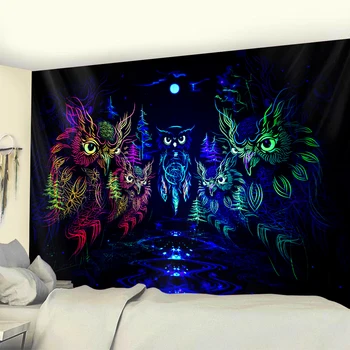 Dzīvnieku mākslas mājas dekoru guļamistabas sienas gobelēns Bohēmijas dekoratīvās jogas paklājiņš psychedelic skatuves Hipiju matrača