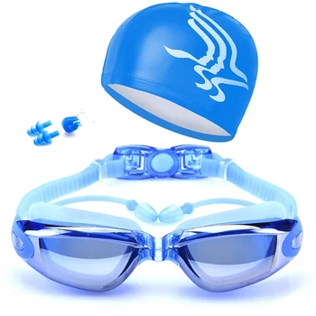 Peldēšanas brilles HD Anti-Miglas UV regulēšana stiklu jostas Profesionālās peldēt ieplests pieaugušo receptes brillēm vīrieši sievietes