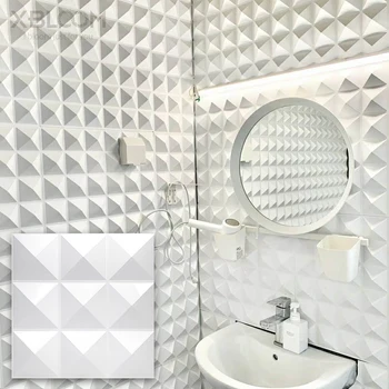 30cm 3D flīžu panelis pelējuma ģipša 3D sienas uzlīmes, viesistaba, tapetes, sienas Ūdensizturīgs Vannas istaba Virtuves trīsdimensiju sienas