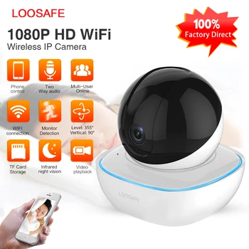 LOOSAFE wifi Bezvadu IP Drošības Kamera, 1080P Mājas Drošības Automātiskās sekošanas Signālu IS Uzraudzības CCTV Kameras Wifi