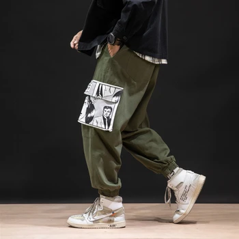 Arī klasiskajā streetwear (Dungriņi) Vīriešu Zaudēt Visus atbilstošos Studentiem korejiešu Stila Tendenci, Liela Izmēra Gadījuma Bikses Harlan Staru Bikses