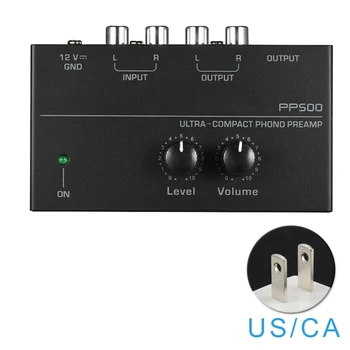 Audio Phono Preamp Ultra Kompakts Vinilplašu Elektronisko Preamplifier Līmeņa Apjoma Kontroli, FKU66