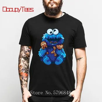 Cookie Monster Iet Nenormāla Un Ēd Piparkūkas T Hip Hop Tīras Kokvilnas Top Tee Vīriešu Jaunums Gudrs Sesame Street Unisex T-Krekls