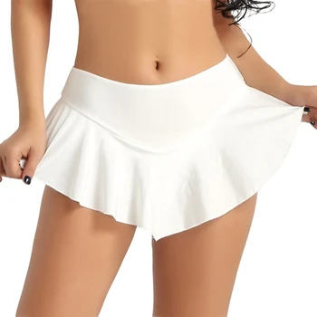 Seksīga, Īsa Mini Svārki Culottes Sieviešu Mikro Mini Svārki Deju Clubwear Metāla Kroku Svārki 3 Krāsas