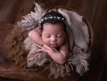 Bērnu Pērles string biezumu galvassegu matu svina ziedu jaundzimušo fotogrāfiju propsshooting aksesuāri, kāzu headnand puse cepures