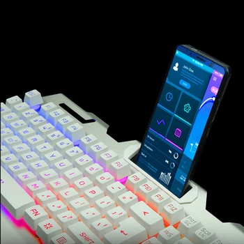 Spēļu Tastatūra 104Keys Apgaismojums Vadu USB Tastatūras RGB Tablešu Darbvirsmas Mehāniskās Touch Spēli, Izmantojot Peli Caurspīdīgs