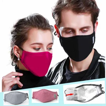 Foršs melns mutes maskas, respiratori auduma izelpas vārstu salona filtrs pret putekļiem PM2.5 kokvilnas sejas maskas