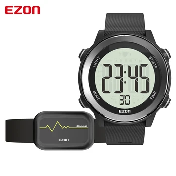 EZON T057 Sporta Skatīties Ar Sirds ritma Jostu, Fitnesa Darbojas Ciparu pulkstenis LED 50M Ūdensizturīgs Signalizācijas Kalorijas Bluetooth Savienojumu