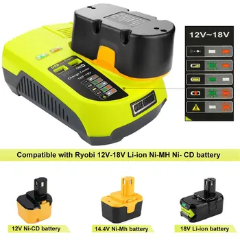 Akumulatoru Lādētājs,Akumulatora Jaudas Instruments,Uzlādējams Par Ryobi P117,Ni-Cd, Ni-Mh, Li-Ion Akumulators, Lādētājs, Plastmasas