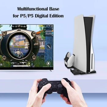 Elektronisko Mašīnu Piederumi Dual Kontrolieris Lādētāja Jaudas Stends Sony Playstation 5/PS5 Digitālā Versija