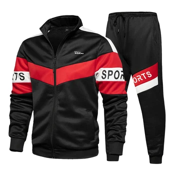 Jaunā Pavasara Vīriešu Apģērbi Vīriešiem Pelēkā Vārna Komplekti Drukas Uzvalks Uzstādīt Vilnas Rāvējslēdzēju Sporta Krekls Ikdienas Sporta Treniņbikses Mens Treniņtērpi 2021