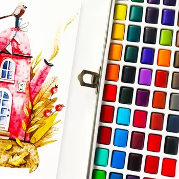 50 Krāsas Cieto Akvareļu Krāsas Pigmentu Komplekts Portatīvo Iesācējiem Zīmējumu Mākslas PXPA