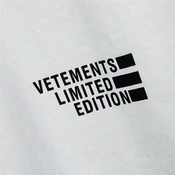 Priekšējā Atpakaļ Vetements Limited Edition Logo T-krekls Vīriešiem, Sievietēm, Melni Burti Drukāt Vetements Tee Iekšā Frāzi Etiķetes VTM Īsām Piedurknēm
