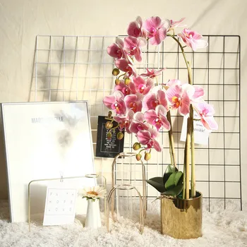 Liela lateksa 3D drukāšanas Orhidejas balts mākslīgie ziedi rokā jūtas simulācijas orhideju ziedu mājas, kāzu dekorēšana flores