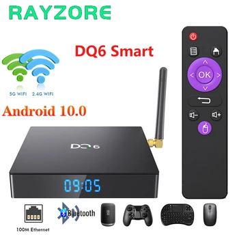 DQ6 Smart Tv Box Android 10.0 4G 32G Rockchip RK3318 Bluetooth 5G Wifi Antena 4K Media Player Youtube Set Top Box