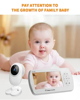 1080P 4.3 collu Ekrāns, Bezvadu Video Aukle, Baby Monitors Ar Kameru Drošības 2MP Babyfoon Temperatūras Uzraudzīt Nakts Redzamības