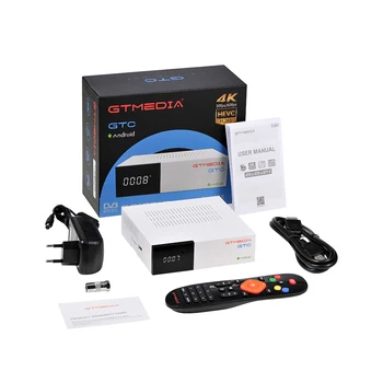 GTMEDIA GTC Satelīta TV Uztvērējs DVB-S2 T2 Satelīta Dekoderi Android TV BOX atbalsta Spānija Eiropā Cline Ccam M3u Set Top Box