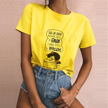 Harajuku Sieviešu T-krekli Mujer Camisetas Vogue Ikdienas Estētisko Drēbes, Vintage Goth Dzeltena Sieviešu T-krekls Karikatūra Izdrukāt Topi