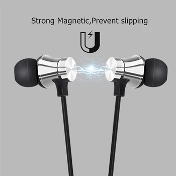 Magnētiskā Bezvadu Bluetooth Austiņas Brīvroku Austiņas Stereo Sporta Neckband Earbuds Bezvadu Austiņas ar Mic Visiem Tālruni