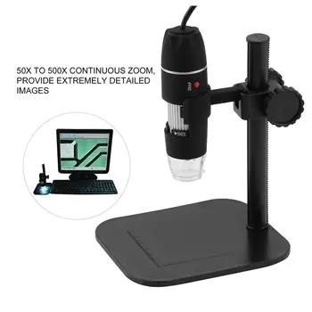 USB Electronics Digitālo Mikroskopu 50 līdz 500 X Palielināmo Elektronu Bioloģisko Endoskopu, Iebūvēts Led Apgaismojums ar Skavu un CD
