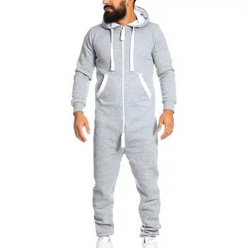 JODIMITTY 2020 Jauni Vīrieši Viens gabals Apģērbs, Pidžamas Playsuit Rāvējslēdzēju pelēkā vārna Vīriešu Onesie Maskēties Drukāt Jumpsuit Streetwear (Dungriņi)