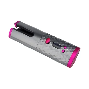 Bezvadu, Automātiska Matu Curler USB Lādējamu Curling Dzelzs Cirtas, Viļņus, LCD Displejs, Keramikas Cirtaini Rotējošo Kērlinga Vilnis Styer