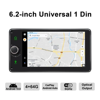 Android 10.0 Auto Radio 6.2 collu GPS Navigācijas 4 gb RAM+64GB ROM galvas vienības stereo universālā autoradio video atskaņotājs, kas atbalsta 4G/BT