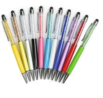 20pcs/daudz metāla kristāla pen touch pildspalva ar kristālu stylus Office Dimanta Lodīšu Pildspalvas Kristāla irbuli