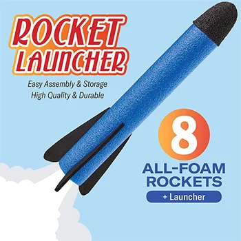 Mazulis Gaisa Sūknis Lēkt Stomp Pūtēju Putu Lielgabals Modeļa Launch Rocket Launcher Pop Up Rotaļlietas, Sporta Rotaļlietas Zēniem Bērniem Bērnu Zīdaiņu Meitenēm