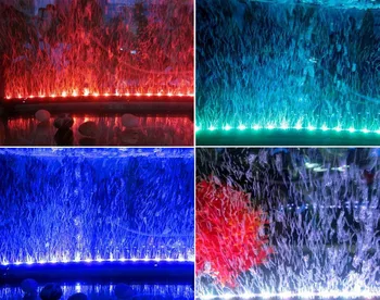 46CM ES/US/AU/AK Ūdensizturīgs RGB LED Akvārija Gaismas Zivju Tvertnes Zemūdens Bārs Caurule Ūdens Gaisa Burbulis Lampas Aerobika Skābekļa