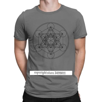 Metatrons Cube Ziedu Dzīves Topi, T Krekls Vīriešu Kokvilnas Traki T-Krekls Sakrālās Ģeometrijas Burvju Mandala Tee Fitnesa