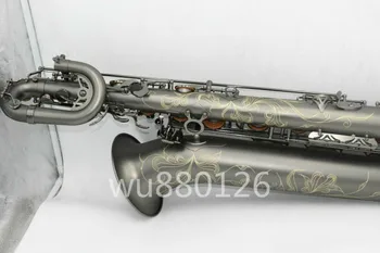 Augstas Kvalitātes Baritons E Dzīvoklis Saksofonu Jaunas Ielidošanas Misiņš Melna Niķeļa Pārklājumu Sax Mūzikas Instrumenti ar Iemuti Gadījumā