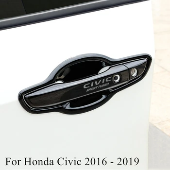 Auto Stils LHD Auto Durvju Roktura Vāciņš ABS Lmitation Oglekļa Šķiedras Apdares Komplekts Priekš Honda Civic 2019 2018 2017 2016 Piederumi