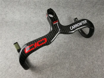 3K Spīdīgs Sarkans logo Black CARROWTER C10 oglekļa velosipēdu Stūres ar 400/420/440mm*90/100/110/120mm jūsu izvēles