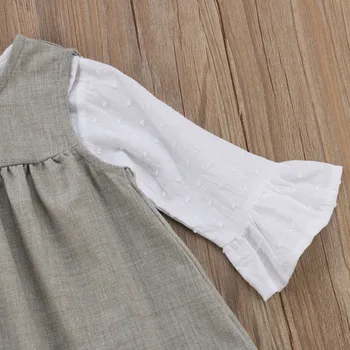 Modes Jaundzimušais Meitene ar garām Piedurknēm T-krekls, Tops + Svārki Apģērbs Uzstādīt Papildus Ikdienas Kleitas