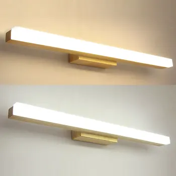 Koka spogulis lampas LED sienas apgaismojuma 40/60/80cm garš sconce vannas istabu Janpan stila apgaismes 90-240V 0095