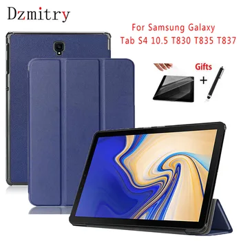 Ultra Slim Smart Magnēts PU Ādas Vāks Priekš Samsung Galaxy Tab S4 10.5 SM-T830 T835 T837 Tablete Aizsardzības Gadījumā,+plēve+Irbuli