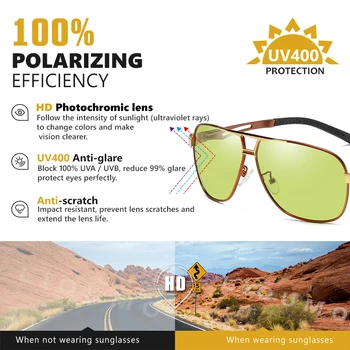 LIOUMO Dizaina Aviācijas Polarizētās Saulesbrilles, Vīriešu Saprātīga Mainīt Krāsu, Saules Brilles Sievietēm Photochromic UV400 lunette de soleil