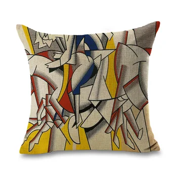 Roy Lichtenstein Pop Art Geometrics Komiksi Meitene Raud Spilvena Eiro Segtu Dekoratīvās Massager Dekoratīvie Spilveni, Mājas Dekoru, Dāvanu