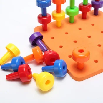 Montessori Mācību Rotaļlieta – Krāsains Kraušanas Peg Valdes Rotaļlieta Mazuļiem & Pirmsskolas vecuma bērnu – Ideāls Krāsu Atzīšanai un Saskaņošana